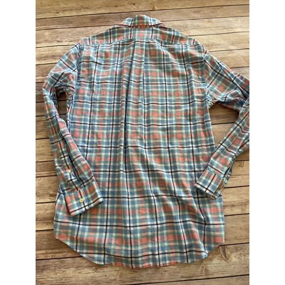 Vineyard Vines Mens Cotton Slim Fit Tucker LS Button Up Pink Blue Plaid Shirt M - Picture 6 of 6